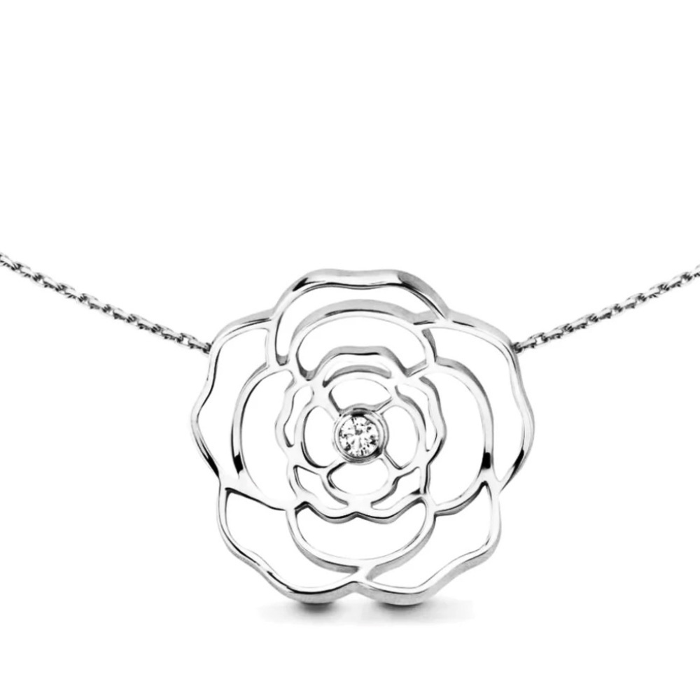 NEW With Tag B Tiff New York Rose flower necklace